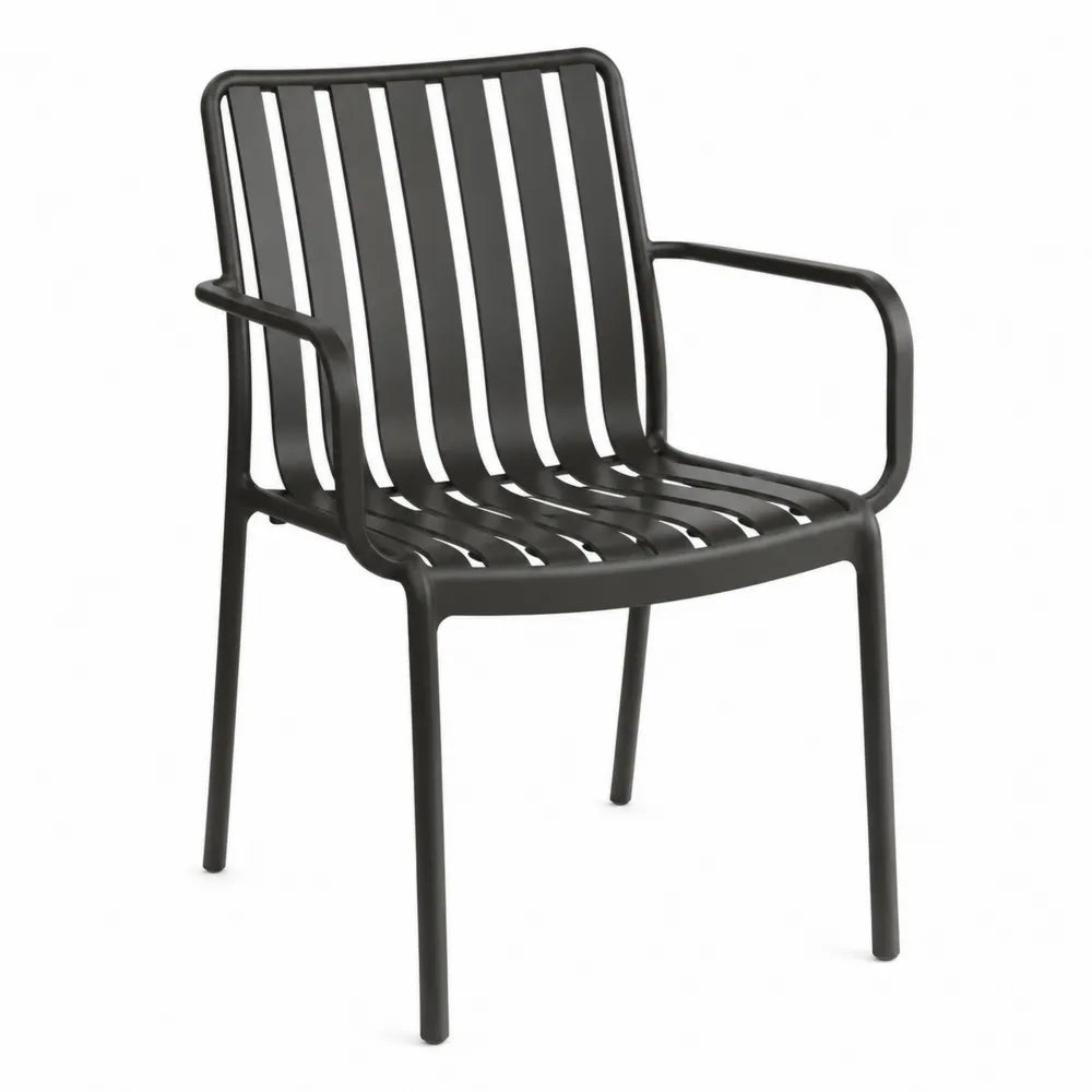 Krzesło z podłokietnikami metalowe czarne 75 cm