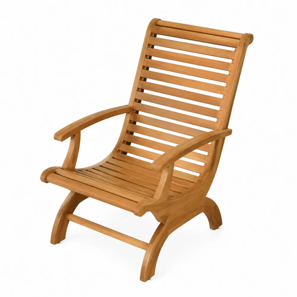 Fotel drewniany teak brązowy 74x90x94 cm