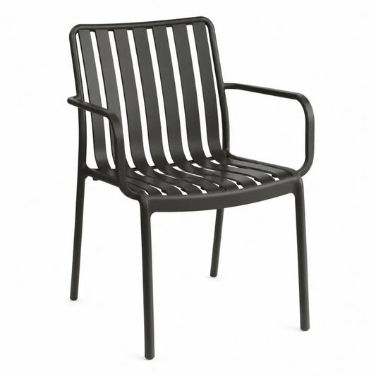Krzesło z podłokietnikami metalowe czarne 75 cm