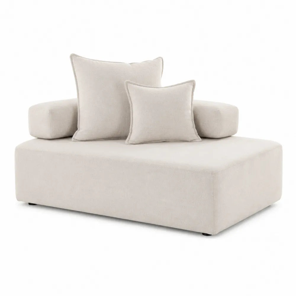 Sofa modułowa 2-osobowa z poduszkami, beżowa