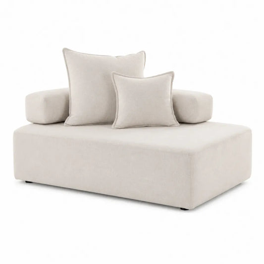 Sofa modułowa 2-osobowa z poduszkami, beżowa
