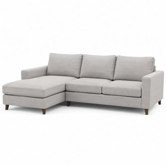 Modułowa sofa narożna z szezlongiem z tkaniny poliestrowej szara