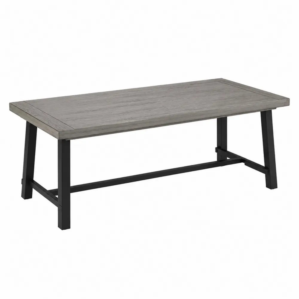 Stół prostokątny drewno akacjowe i stal 180x90x75 cm