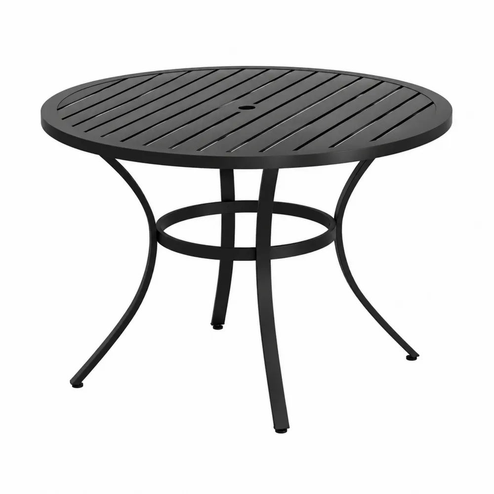 Stół ogrodowy stalowy czarny 100 cm